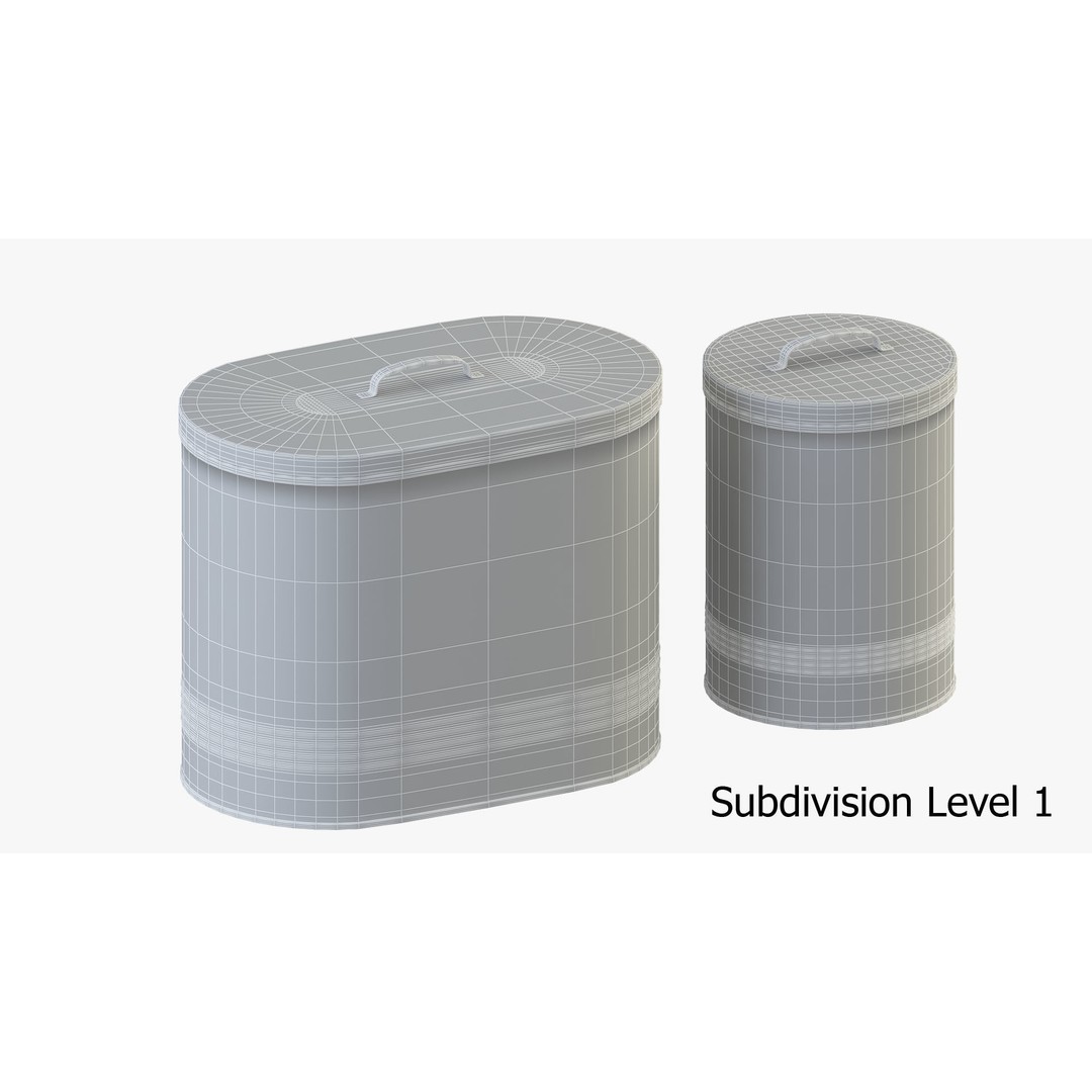 Kitchen Canister Jars 3D Model – Low Poly PBR Asset, FBX Format - View 8