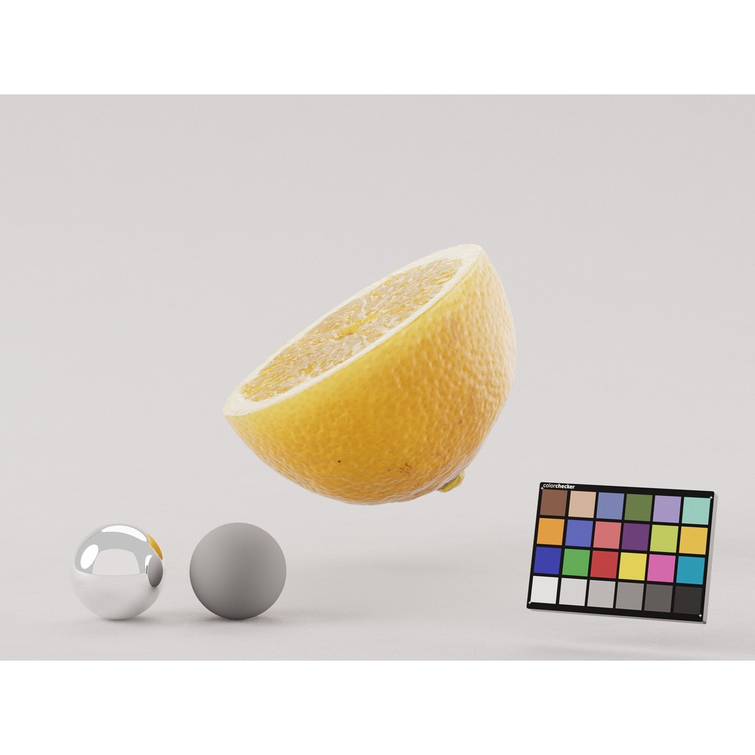 Half Lemon 3D Model – Realistic PBR Asset, FBX, OBJ, C4D - View 3