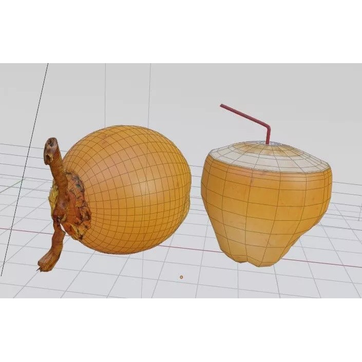 Realistic King Coconut 3D Model – Low Poly PBR Asset for Game Development - View 16