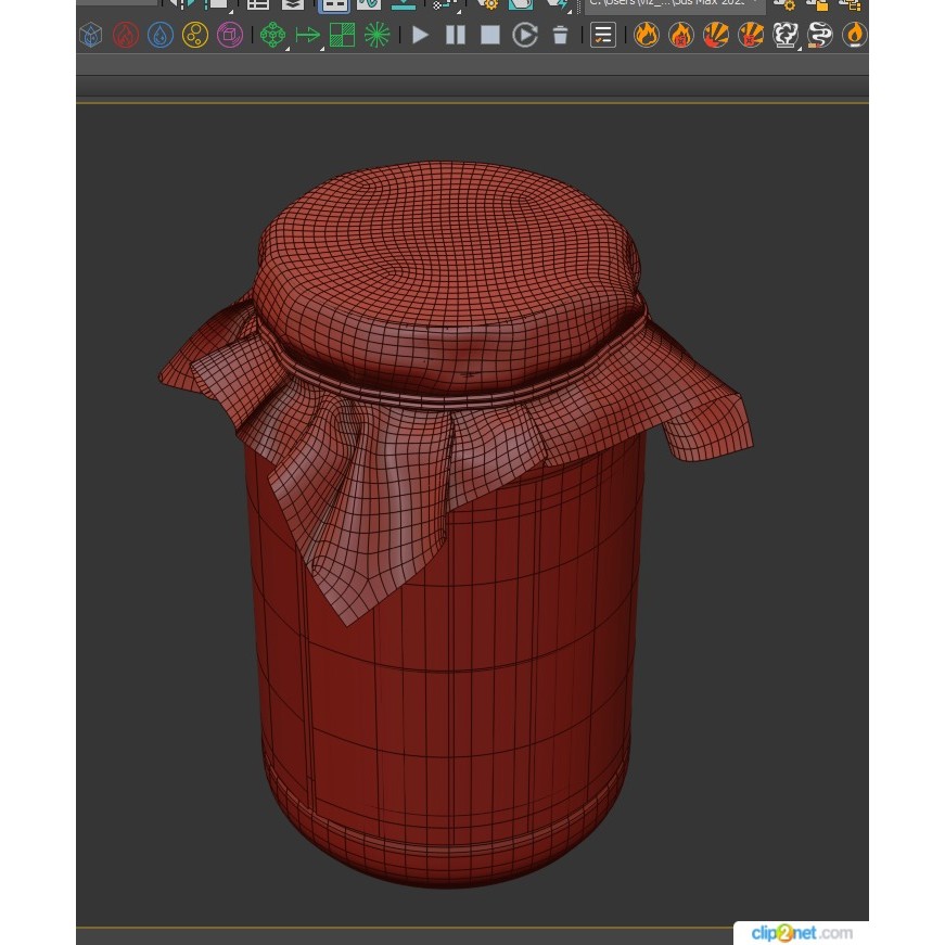 Jar of Raspberry Jam 3D Model – High Poly PBR Asset, FBX, OBJ - View 12