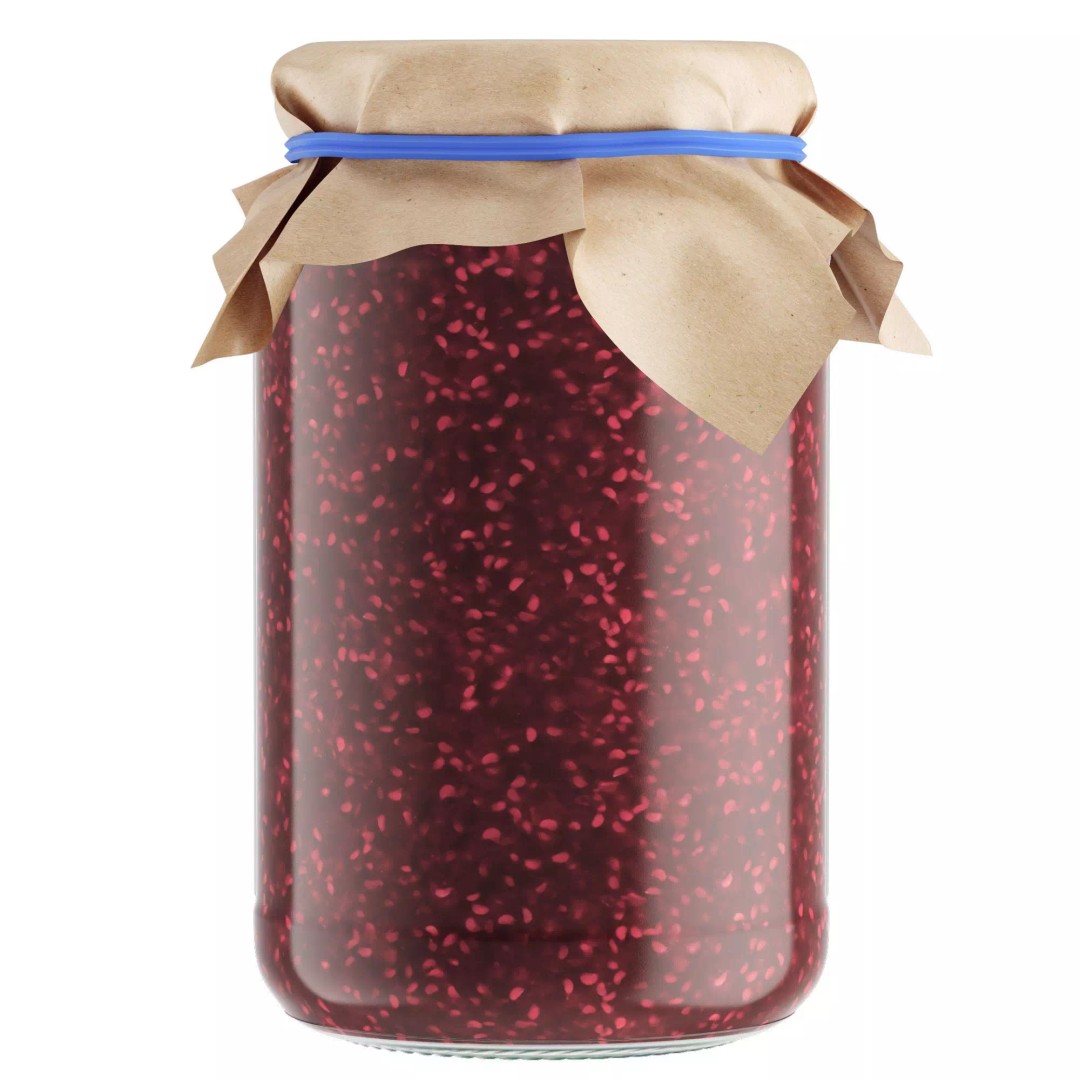 Jar of Raspberry Jam 3D Model – High Poly PBR Asset, FBX, OBJ - View 2