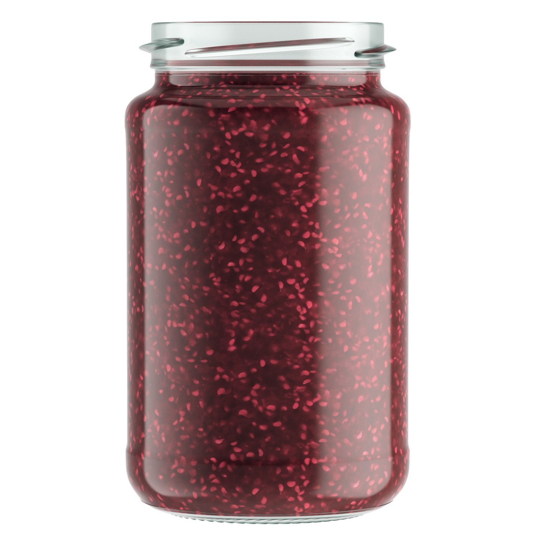 Jar of Raspberry Jam 3D Model – High Poly PBR Asset, FBX, OBJ - View 3
