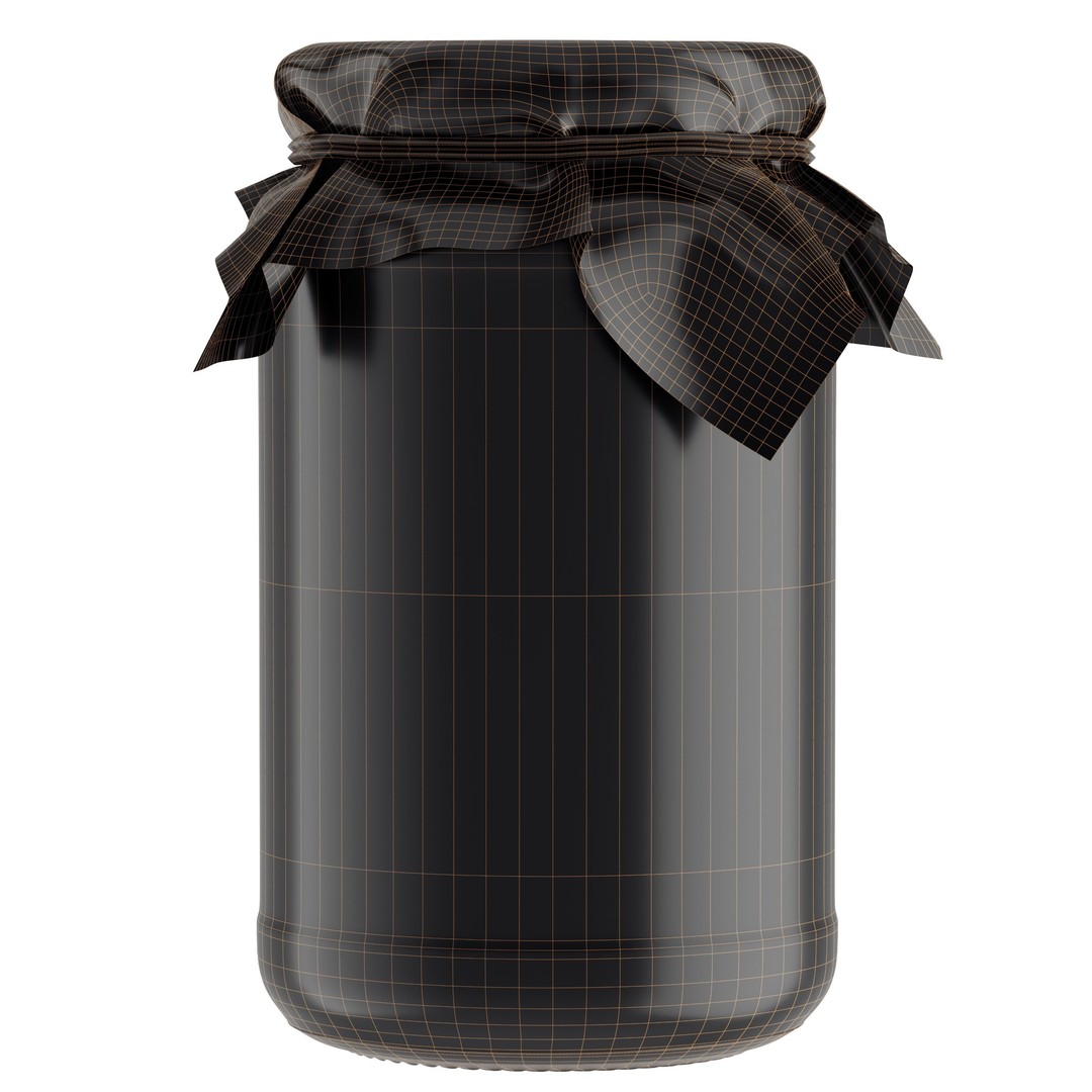Jar of Raspberry Jam 3D Model – High Poly PBR Asset, FBX, OBJ - View 6