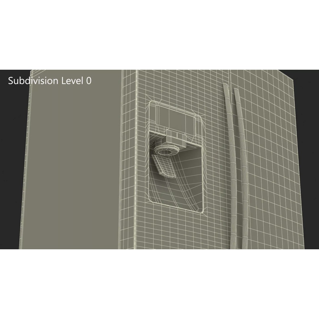 Samsung Family Refrigerator 3D Model – Black French Door Appliance with Water Filter - View 15