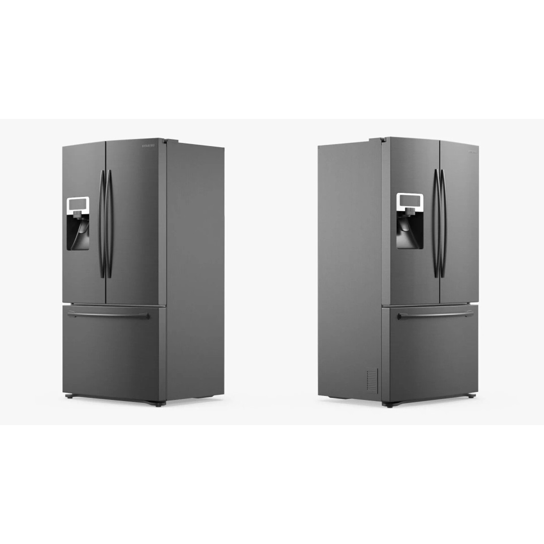 Samsung Family Refrigerator 3D Model – Black French Door Appliance with Water Filter - View 3