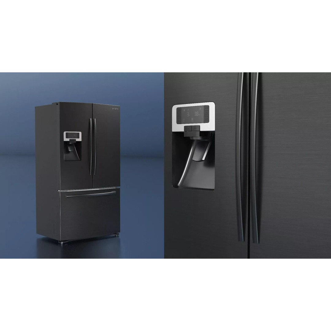 Samsung Family Refrigerator 3D Model – Black French Door Appliance with Water Filter - View 6