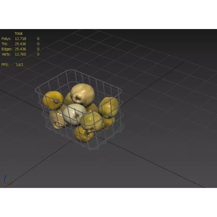 Quince 3D Model – Low Poly Game Asset, FBX, PBR Textures - View 4