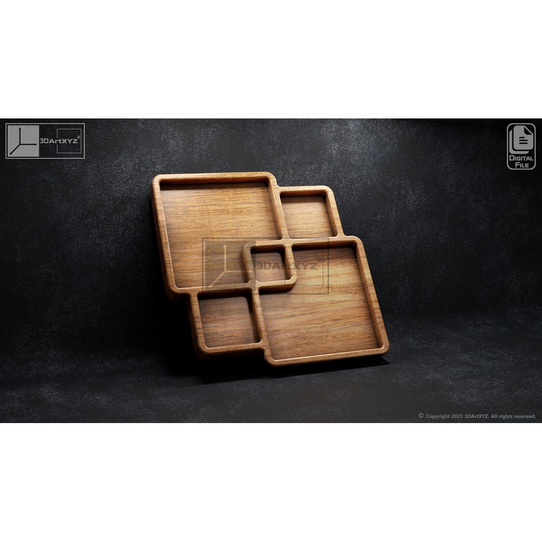 Serving Trays 3D Model – CNC Files for Wood, SVG, DXF, EPS, AI, PDF - View 4