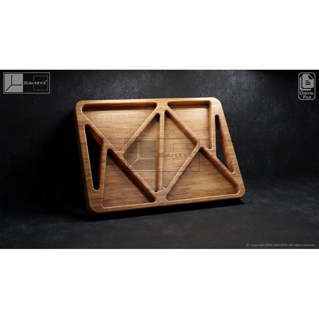 Serving Trays 3D Model – CNC Files for Wood, SVG, DXF, EPS, AI, PDF - View 6