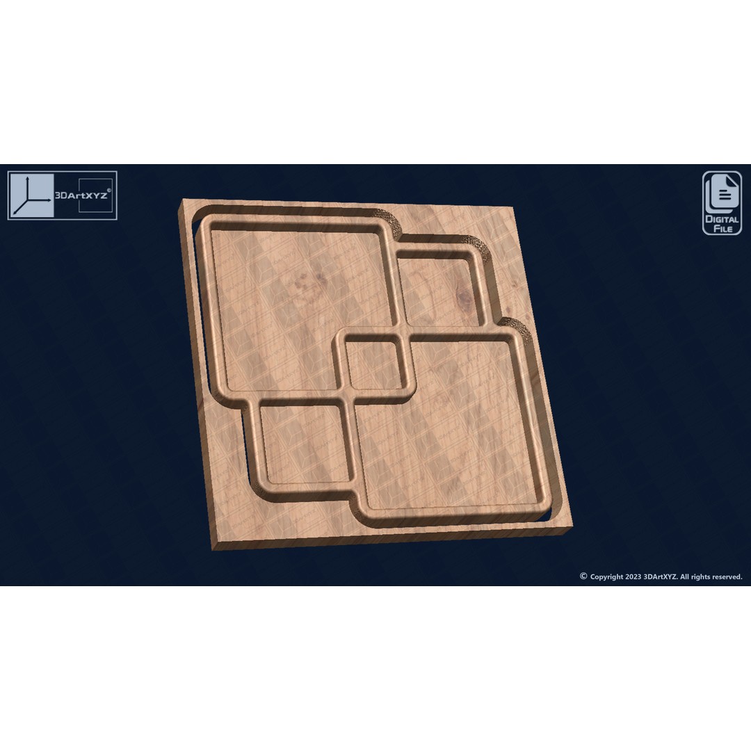 Serving Trays 3D Model – CNC Files for Wood, SVG, DXF, EPS, AI, PDF - View 8