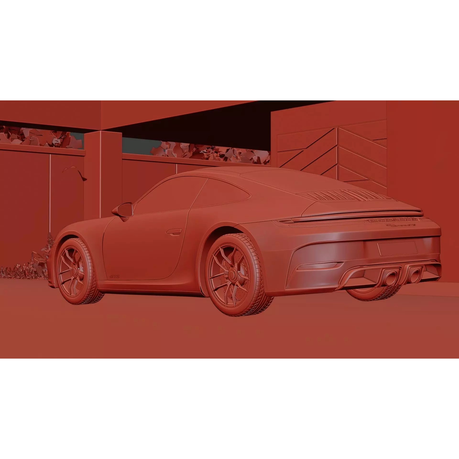 Luxury Driveway - Low-Poly Game-Ready 3D Model - View 3