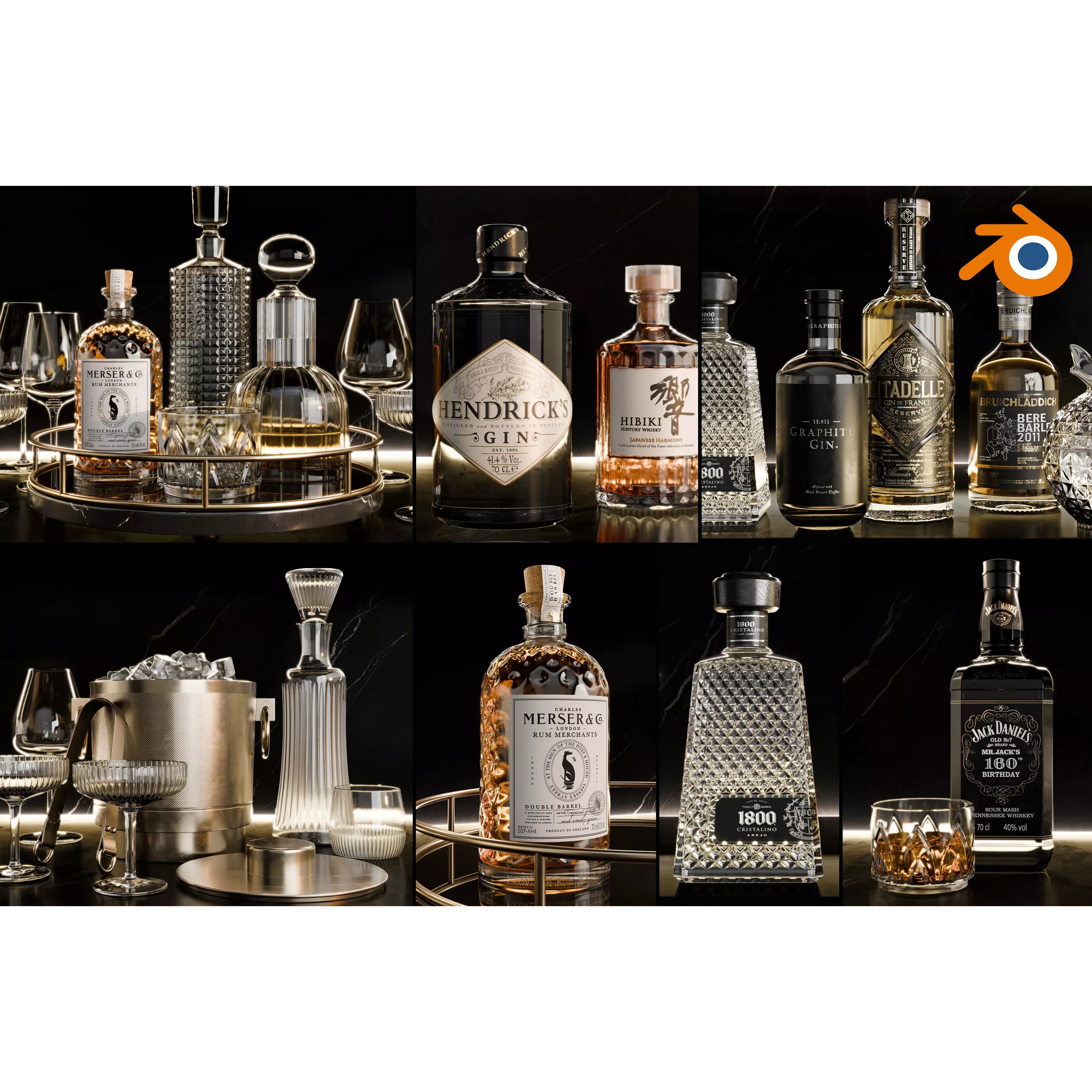 Bar Set - Game-Ready 3D Model - View 2
