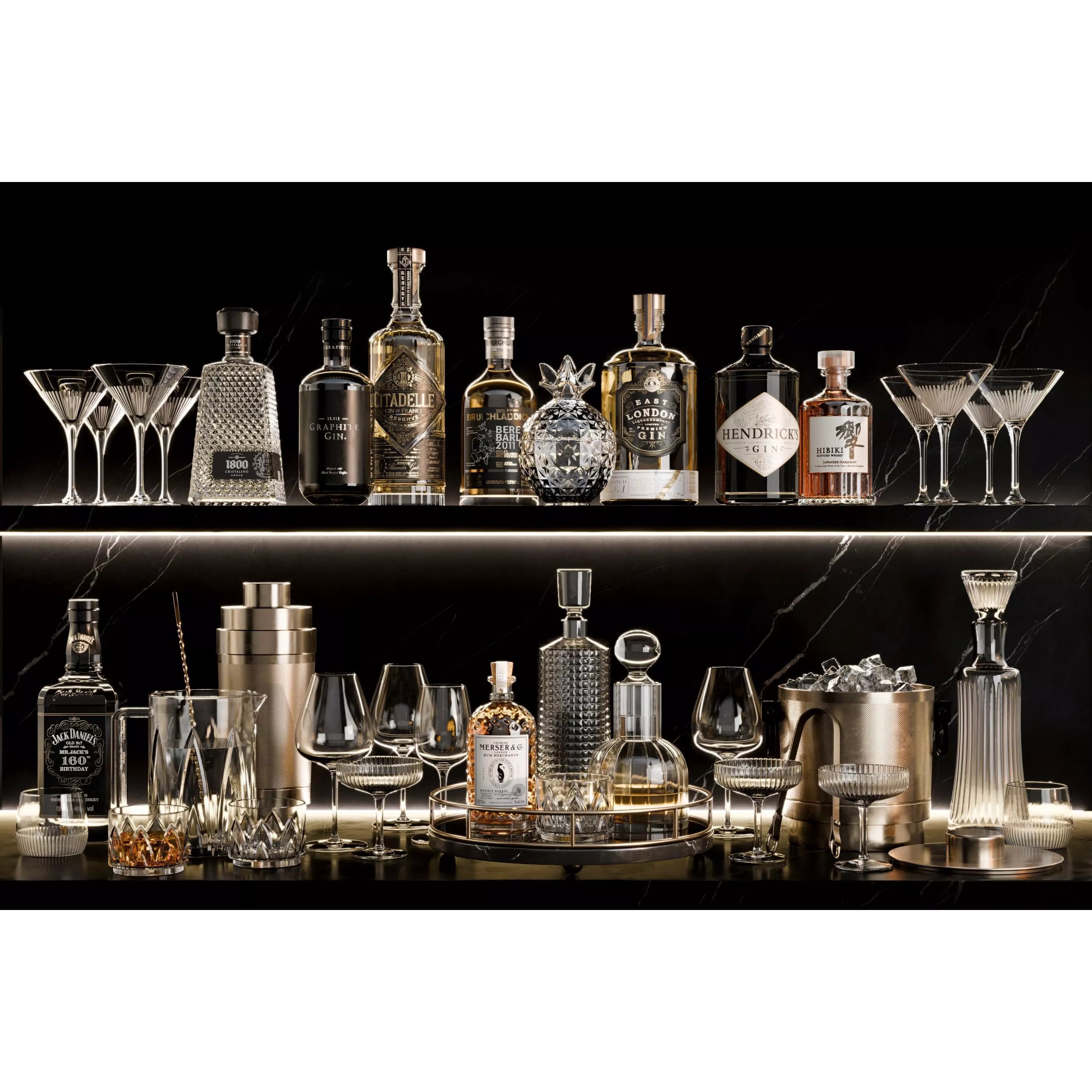 Bar Set - Game-Ready 3D Model - View 3