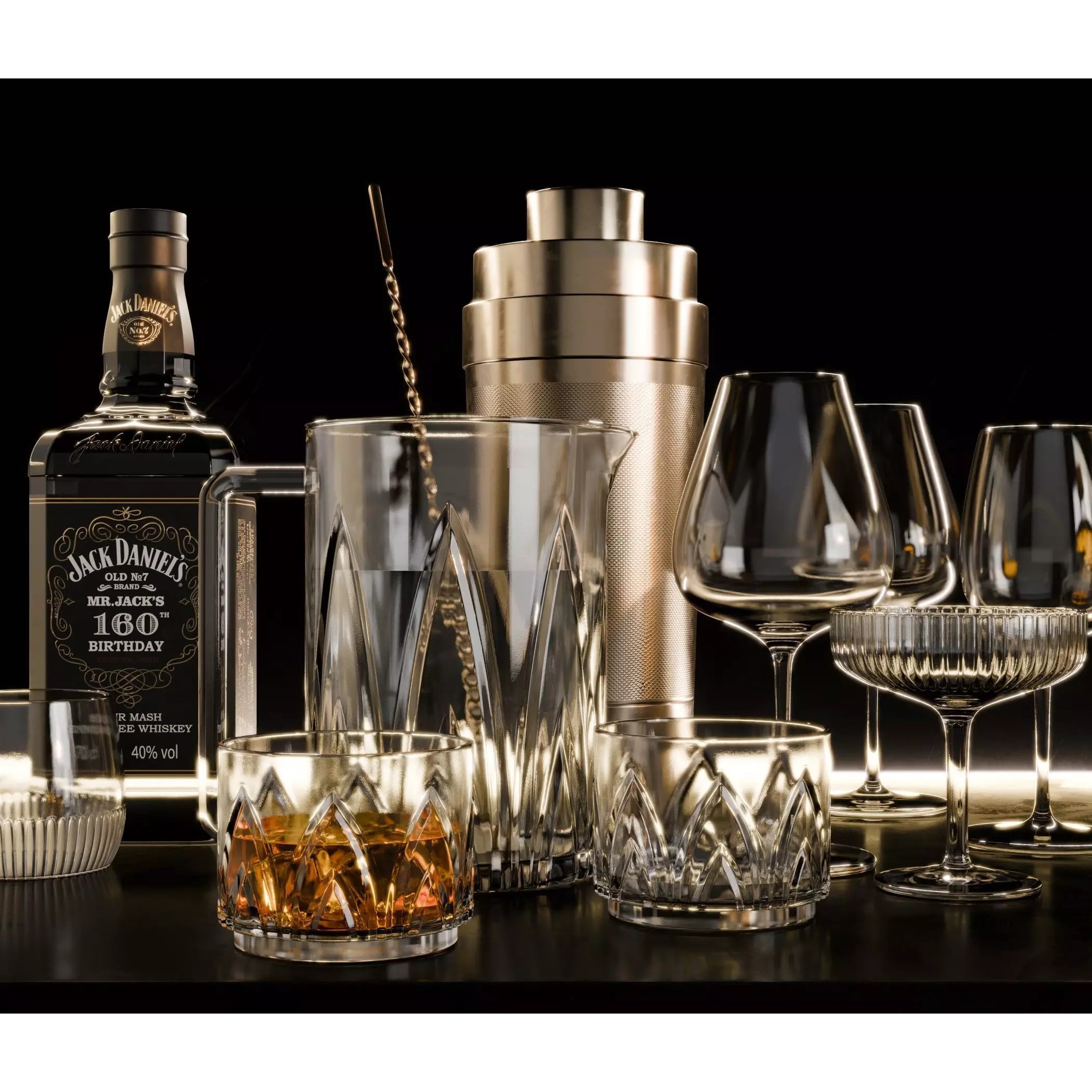 Bar Set - Game-Ready 3D Model - View 5
