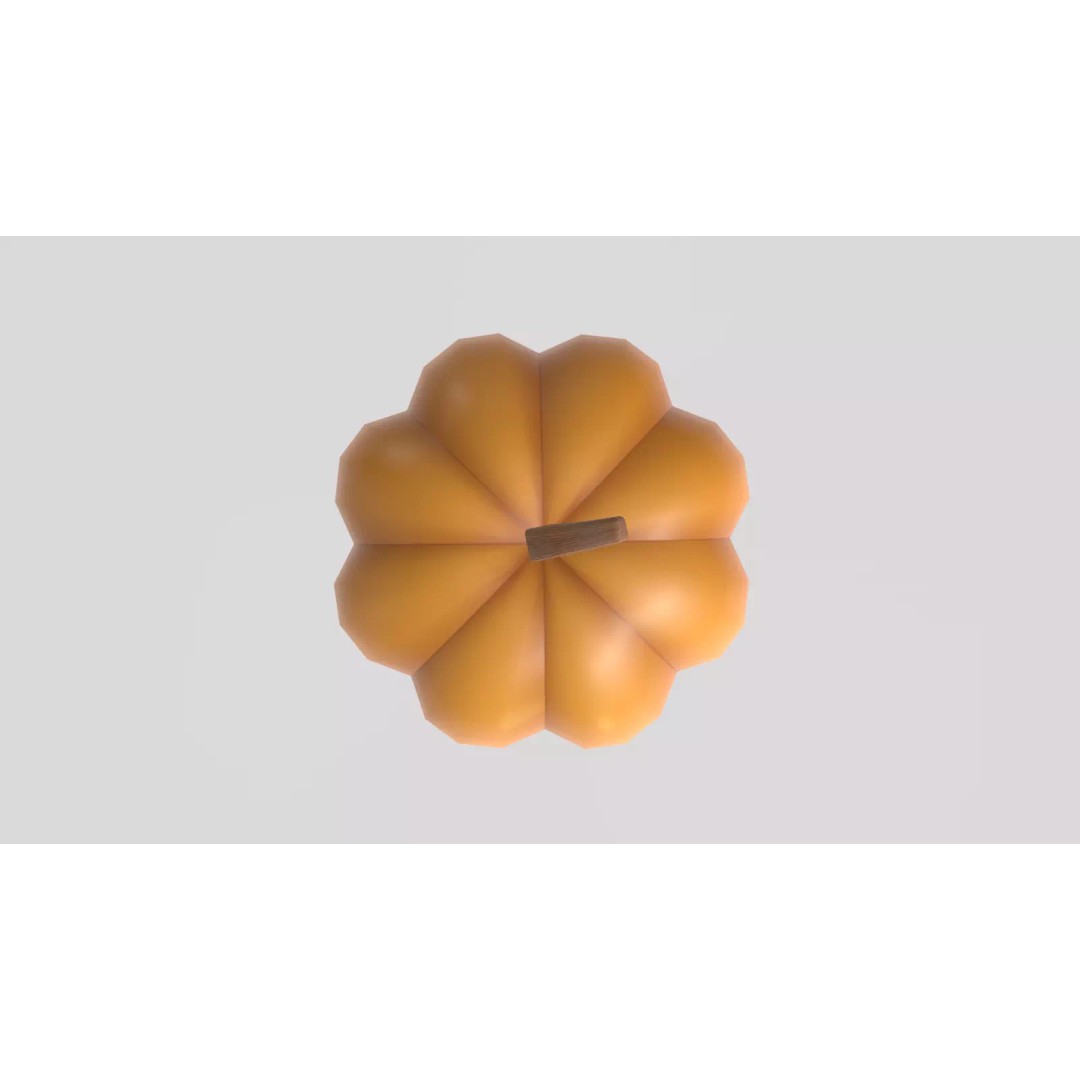 Stylized Pumpkin 3D Model – Low Poly Game Asset, FBX with PBR Textures - View 10