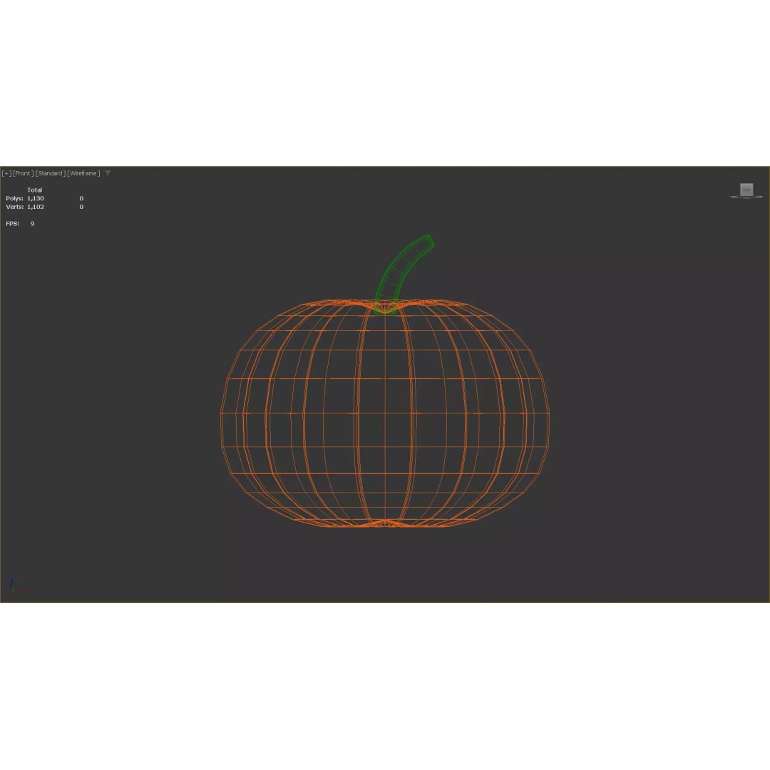 Stylized Pumpkin 3D Model – Low Poly Game Asset, FBX with PBR Textures - View 12