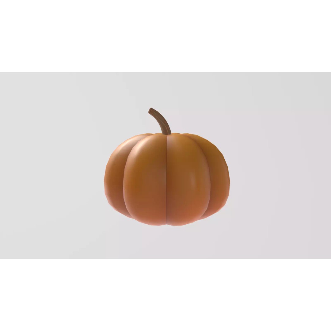 Stylized Pumpkin 3D Model – Low Poly Game Asset, FBX with PBR Textures - View 6