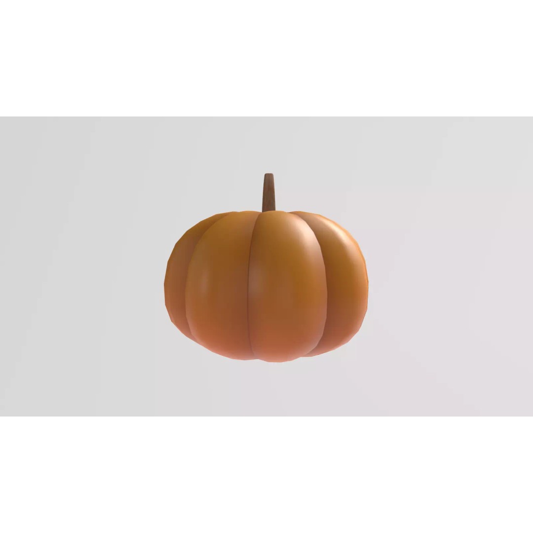 Stylized Pumpkin 3D Model – Low Poly Game Asset, FBX with PBR Textures - View 7