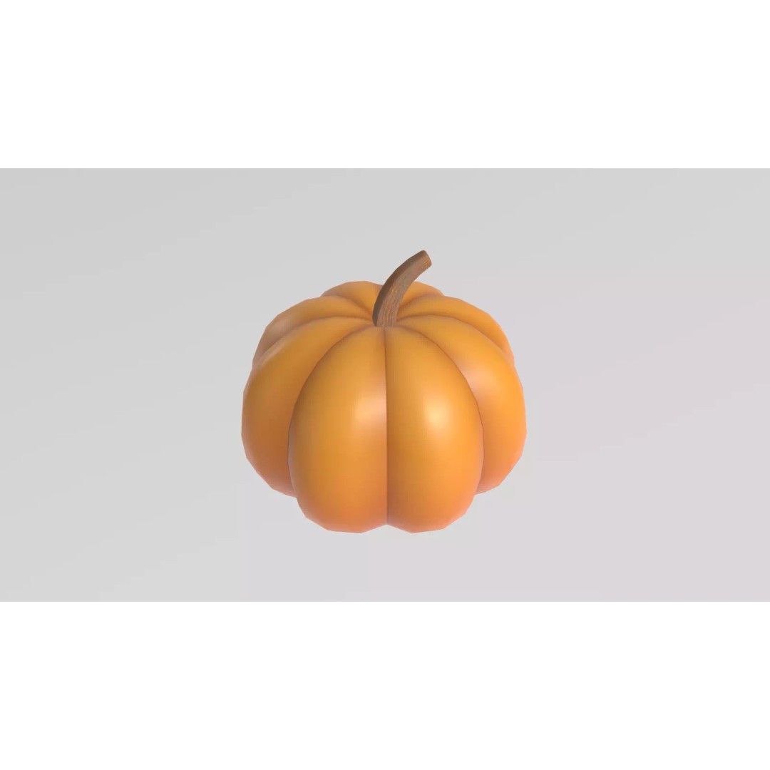 Stylized Pumpkin 3D Model – Low Poly Game Asset, FBX with PBR Textures - View 9