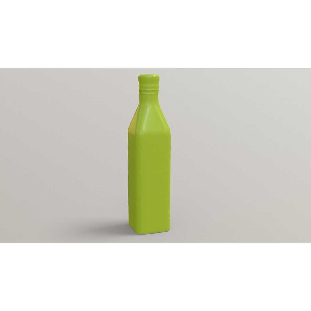Olive Bottle 3D Model – Low Poly Editable Label, PBR Textures, FBX - View 10