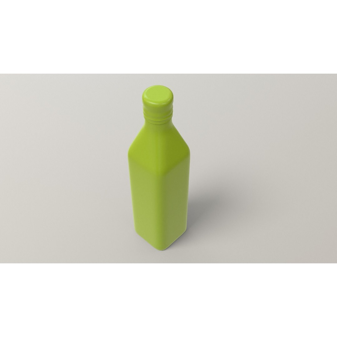 Olive Bottle 3D Model – Low Poly Editable Label, PBR Textures, FBX - View 11