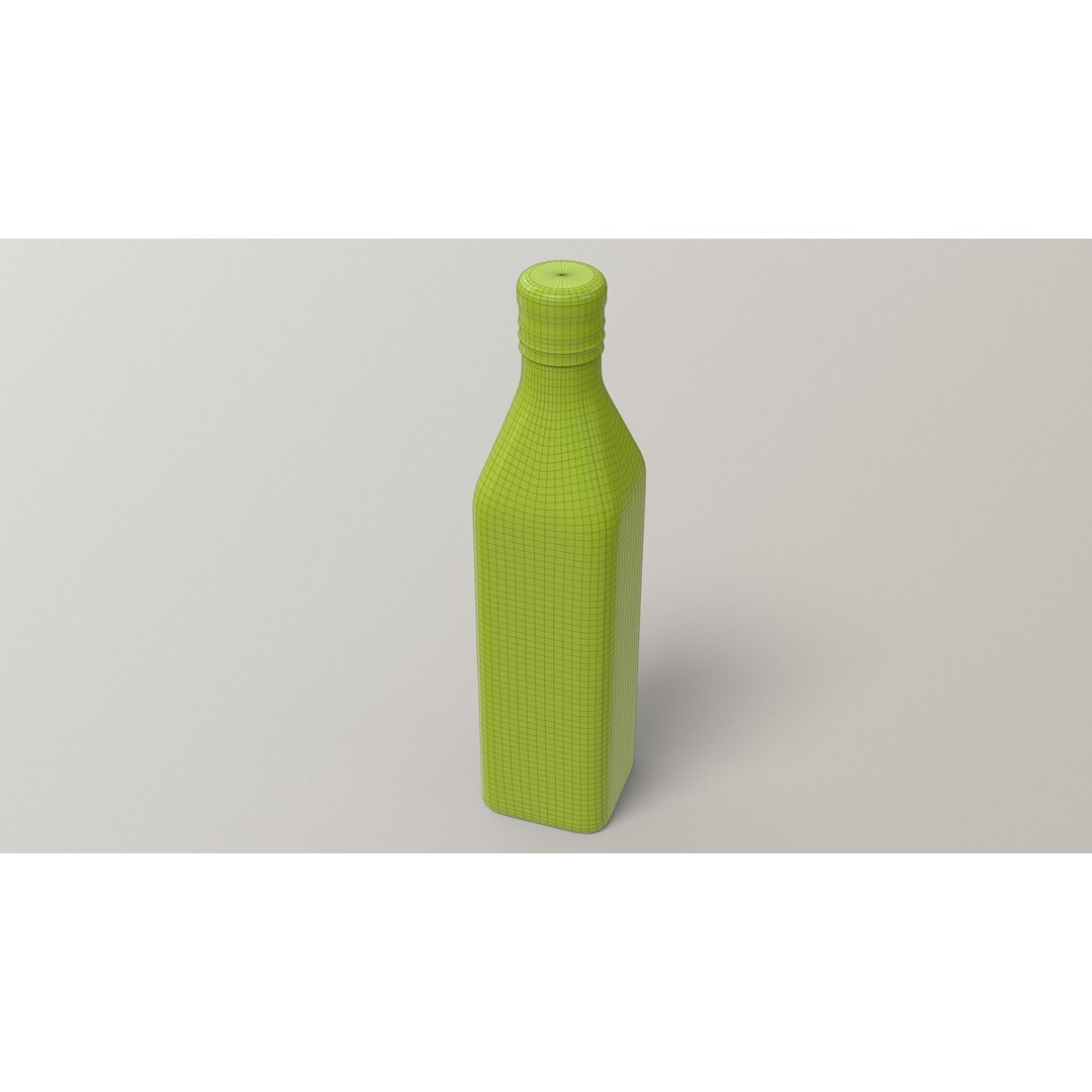 Olive Bottle 3D Model – Low Poly Editable Label, PBR Textures, FBX - View 14