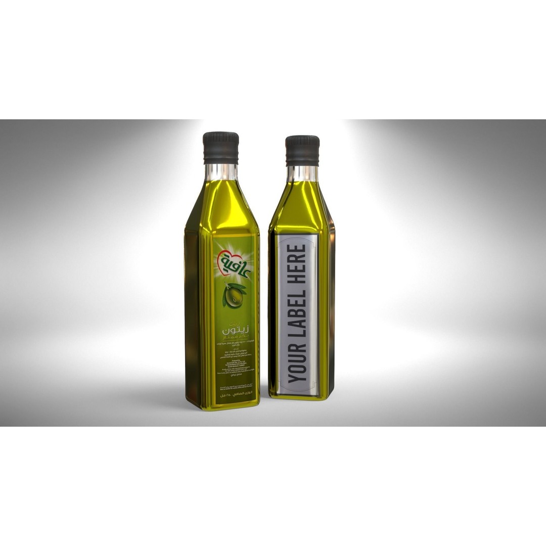 Olive Bottle 3D Model – Low Poly Editable Label, PBR Textures, FBX - View 15