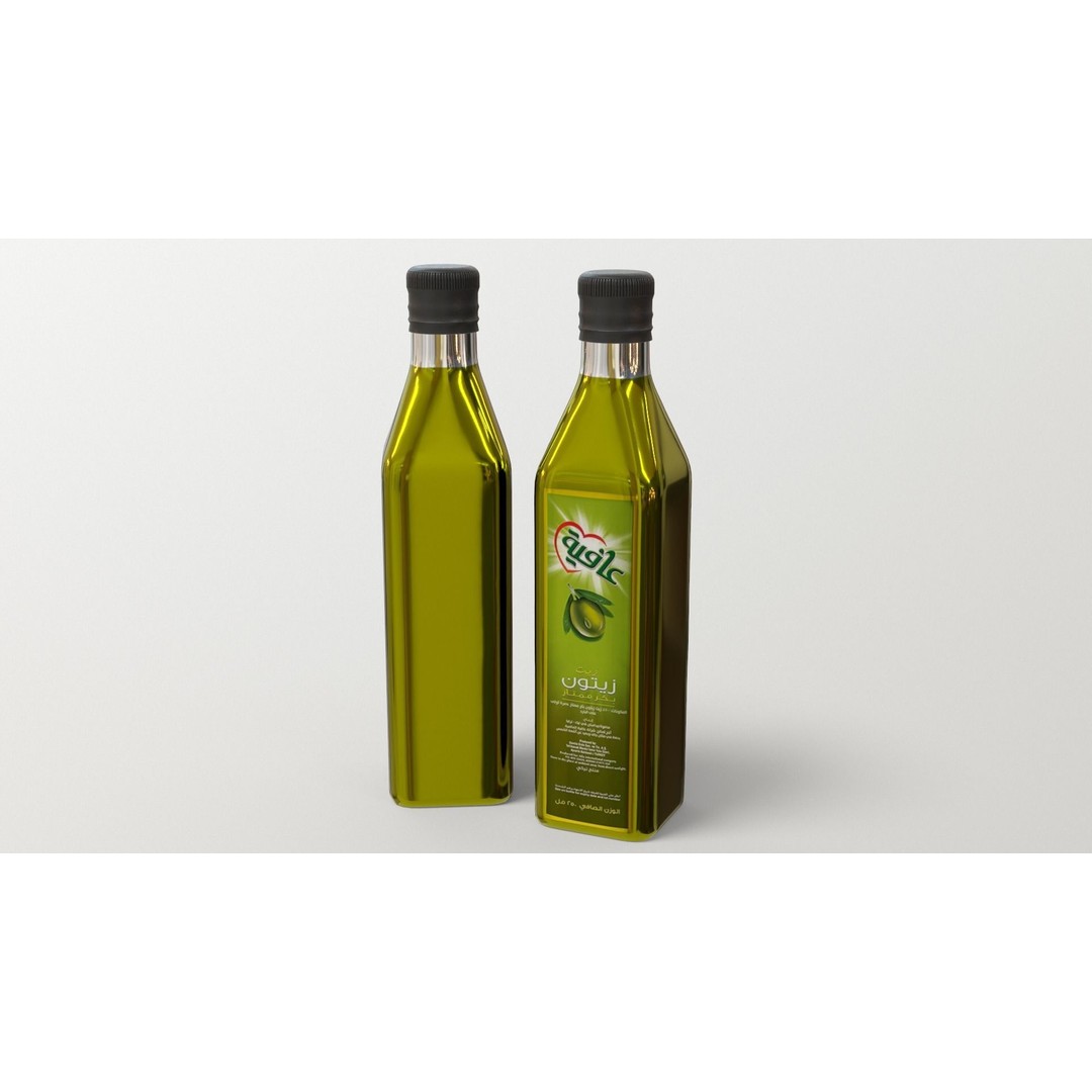 Olive Bottle 3D Model – Low Poly Editable Label, PBR Textures, FBX - View 6