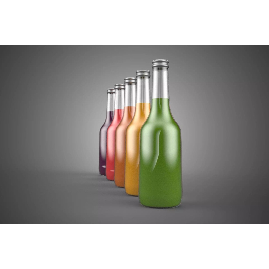 Mixed Fruit Vegetable Juice Glass Bottle 3D Model – PBR, FBX, OBJ - View 32