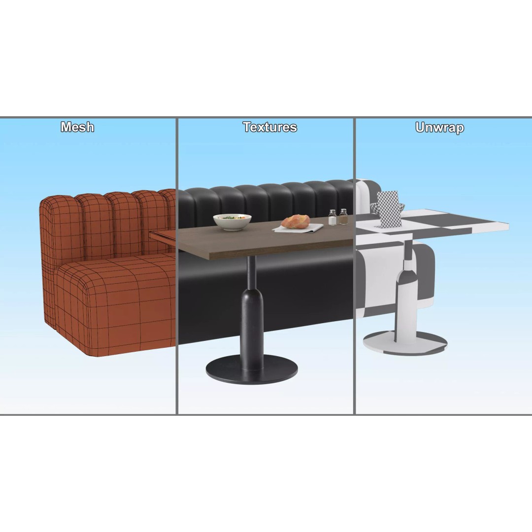 Vegetarian Cafe 3D Model – Modern Interior with PBR Textures, FBX - View 11