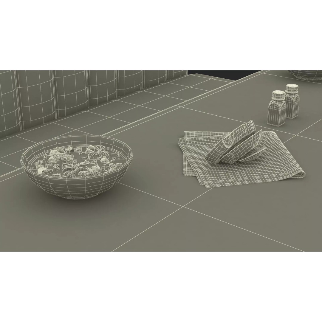 Vegetarian Cafe 3D Model – Modern Interior with PBR Textures, FBX - View 19