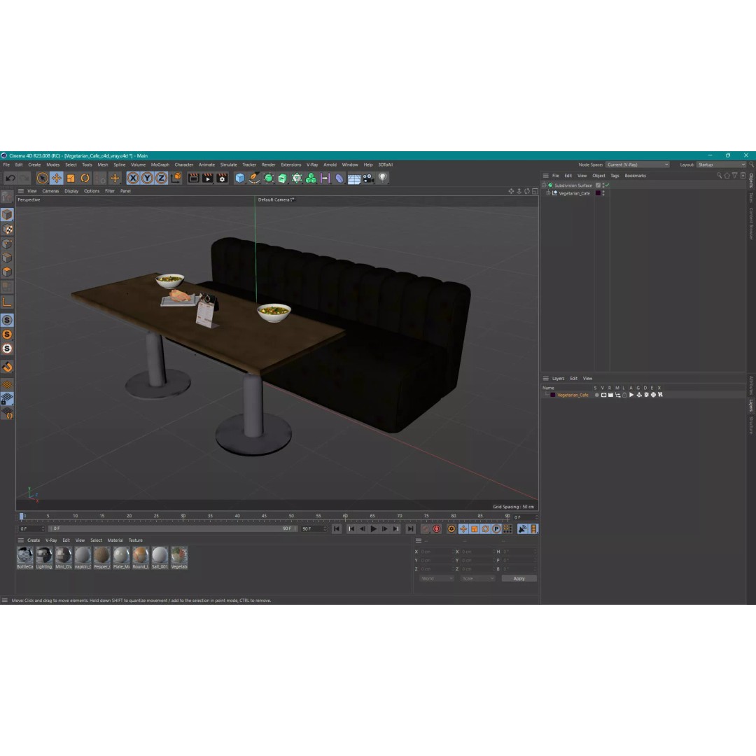 Vegetarian Cafe 3D Model – Modern Interior with PBR Textures, FBX - View 22