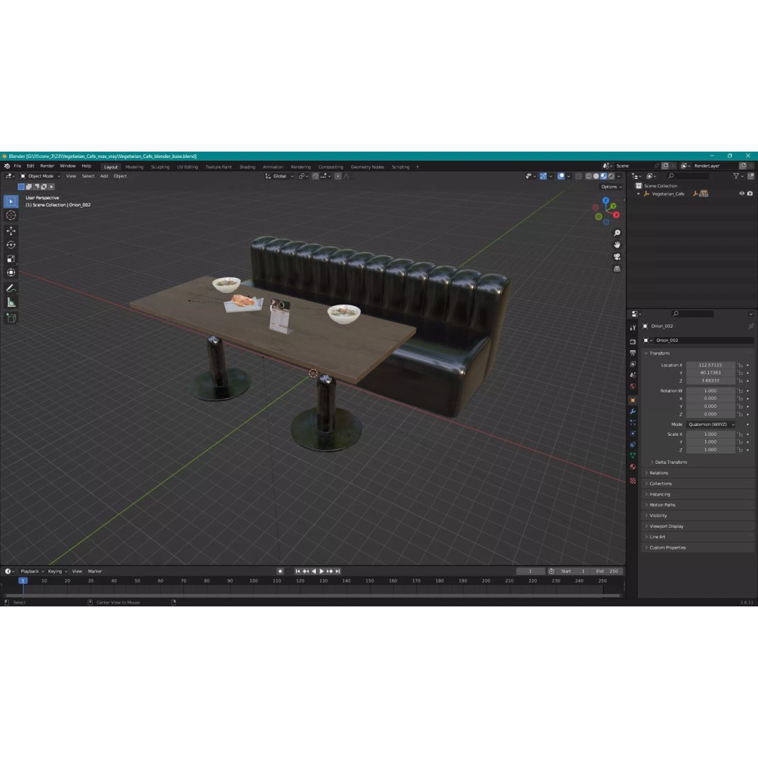 Vegetarian Cafe 3D Model – Modern Interior with PBR Textures, FBX - View 24