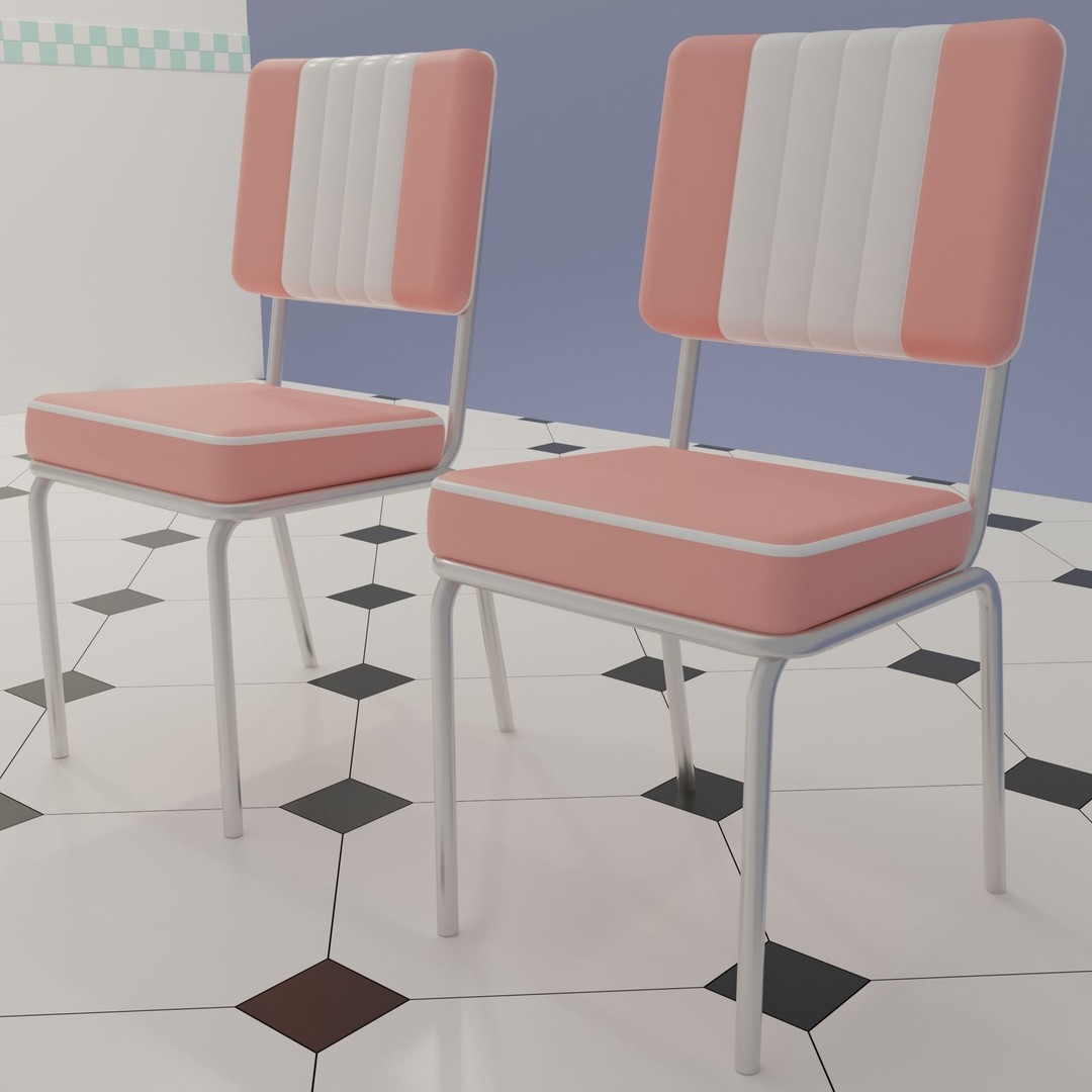 American Diner 3D Model – Retro Interior Asset, Blender, FBX - View 10