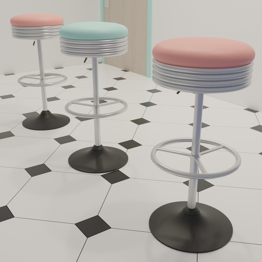 American Diner 3D Model – Retro Interior Asset, Blender, FBX - View 16
