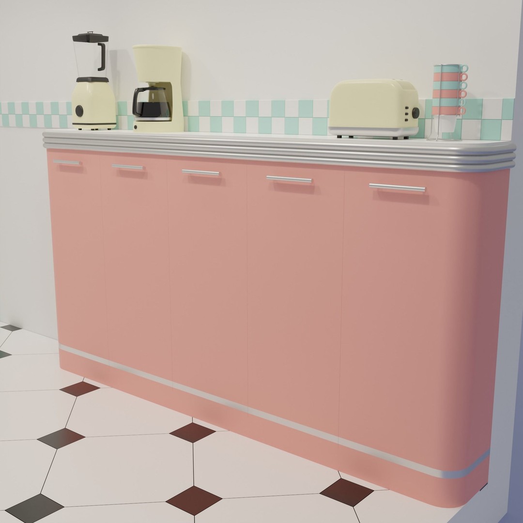 American Diner 3D Model – Retro Interior Asset, Blender, FBX - View 23