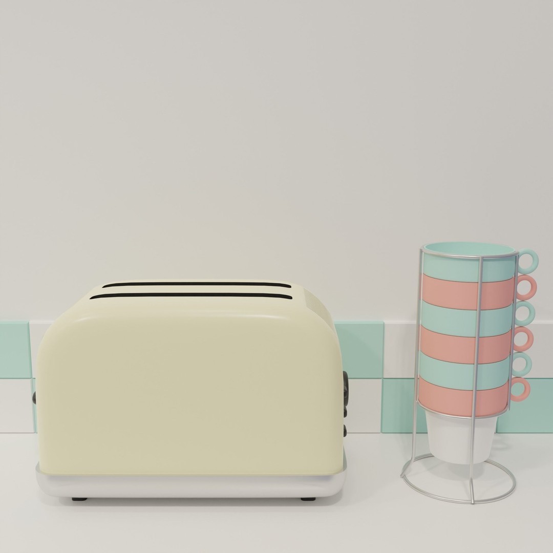 American Diner 3D Model – Retro Interior Asset, Blender, FBX - View 24