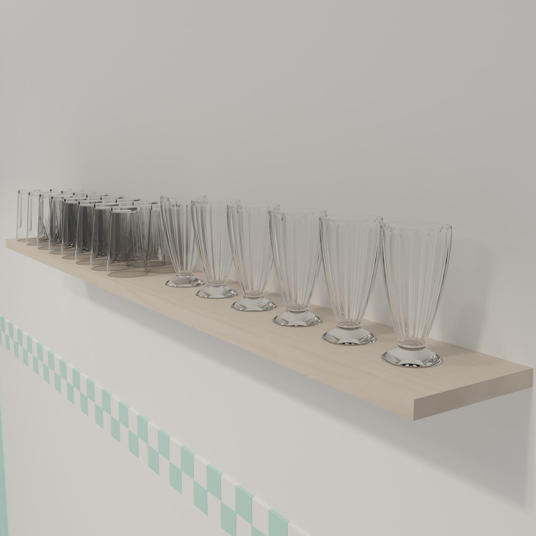 American Diner 3D Model – Retro Interior Asset, Blender, FBX - View 27