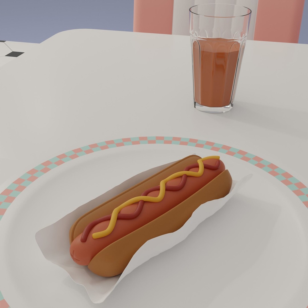 American Diner 3D Model – Retro Interior Asset, Blender, FBX - View 7