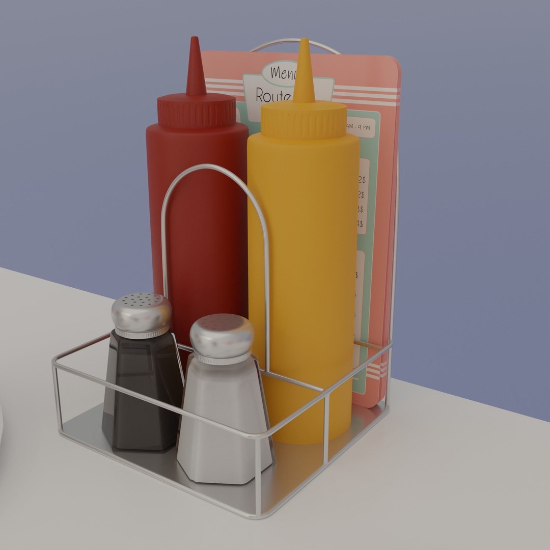 American Diner 3D Model – Retro Interior Asset, Blender, FBX - View 8