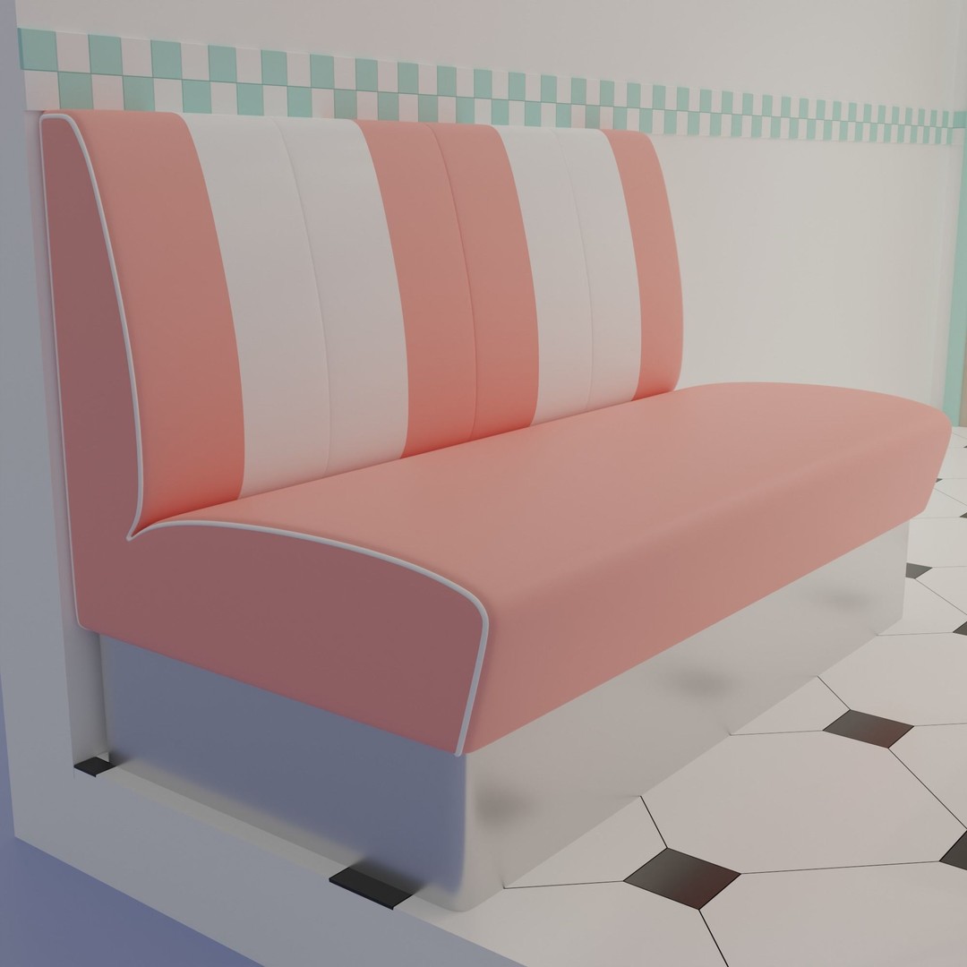 American Diner 3D Model – Retro Interior Asset, Blender, FBX - View 9