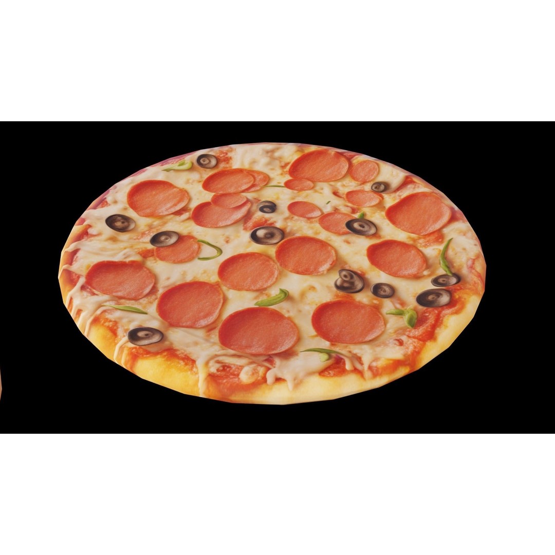 Pizza 3D Model – Low Poly Game Ready Asset, FBX, PBR Textures - View 10