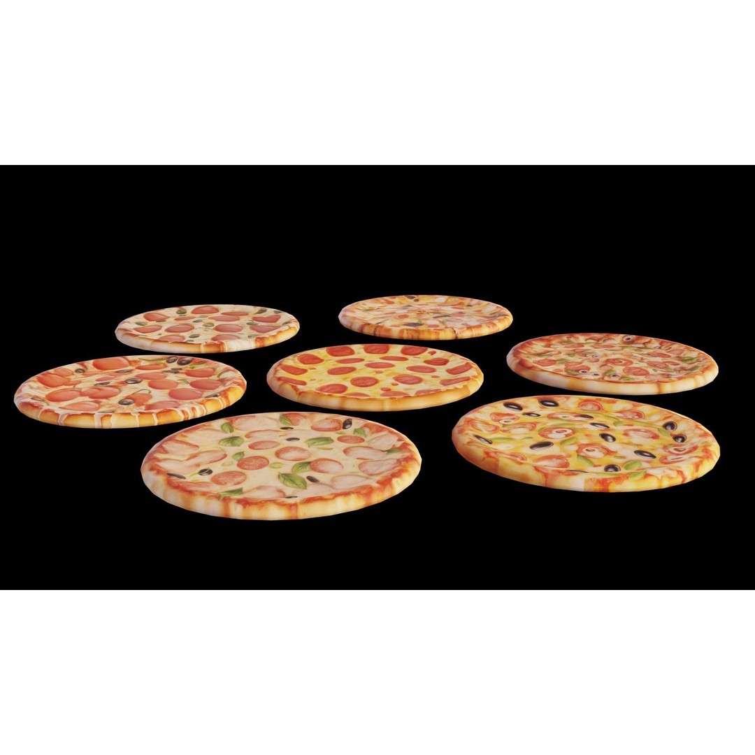 Pizza 3D Model – Low Poly Game Ready Asset, FBX, PBR Textures - View 11