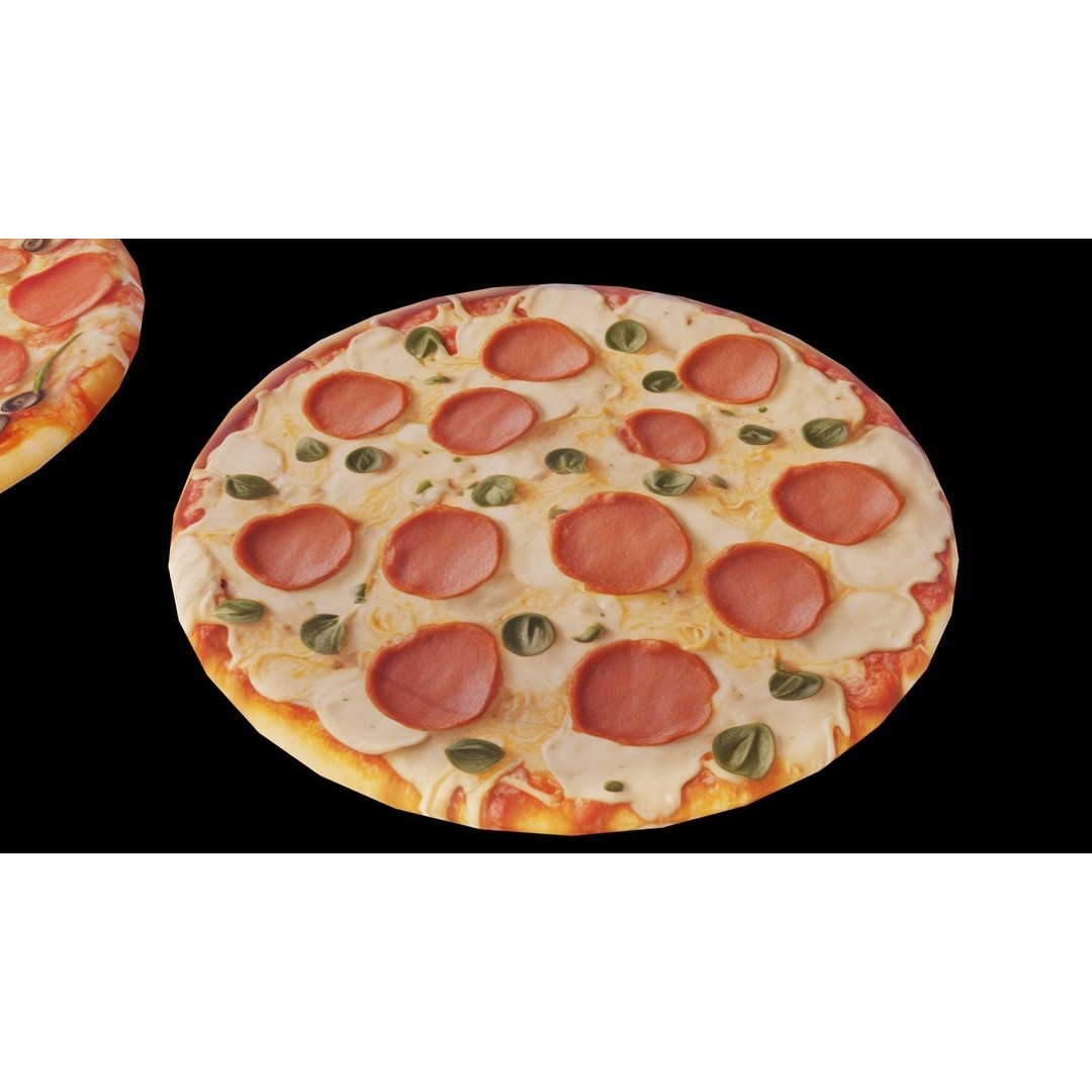 Pizza 3D Model – Low Poly Game Ready Asset, FBX, PBR Textures - View 9