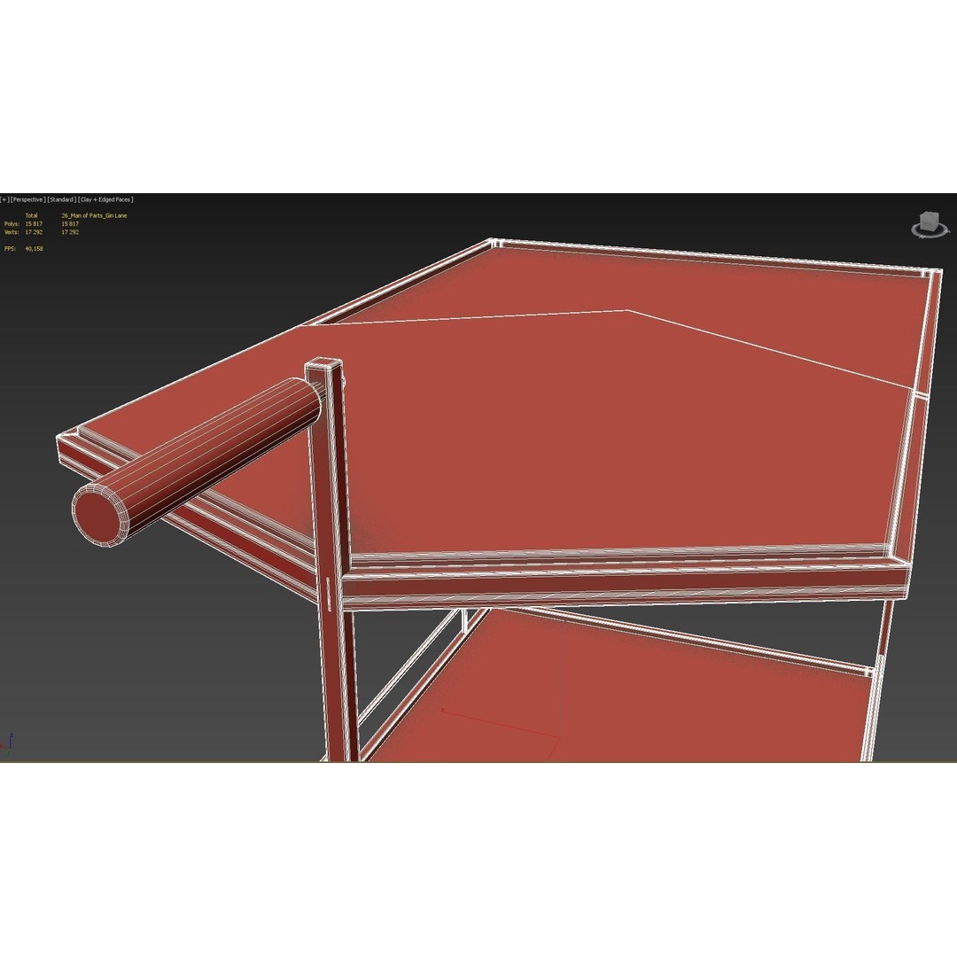 Man of Parts Gin Lane Bar Cart 3D Model – Elegant Mobile Storage, FBX