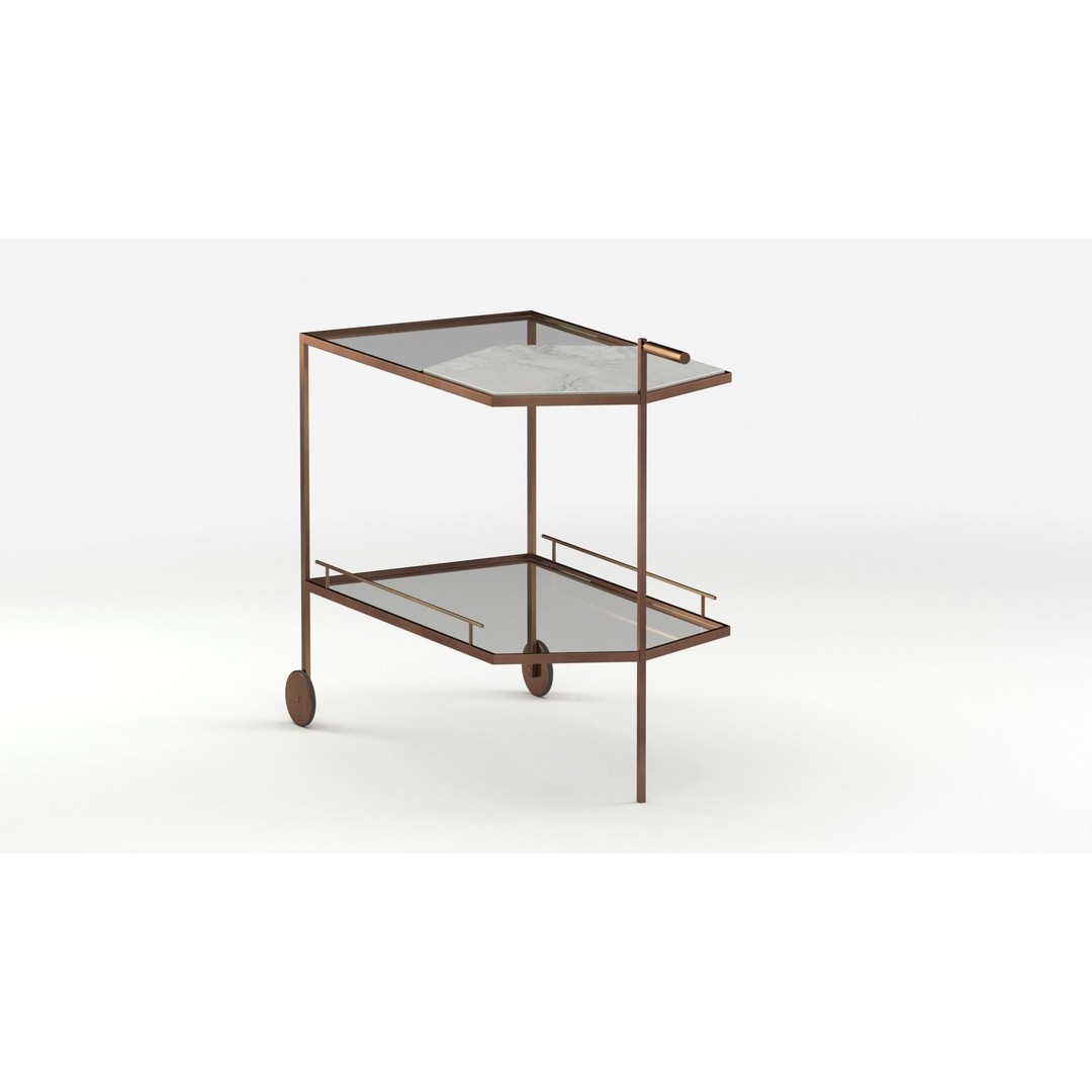 Man of Parts Gin Lane Bar Cart 3D Model – Elegant Mobile Storage, FBX - View 11