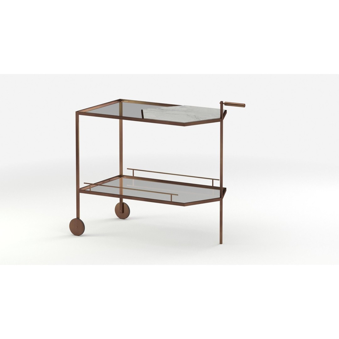 Man of Parts Gin Lane Bar Cart 3D Model – Elegant Mobile Storage, FBX - View 12