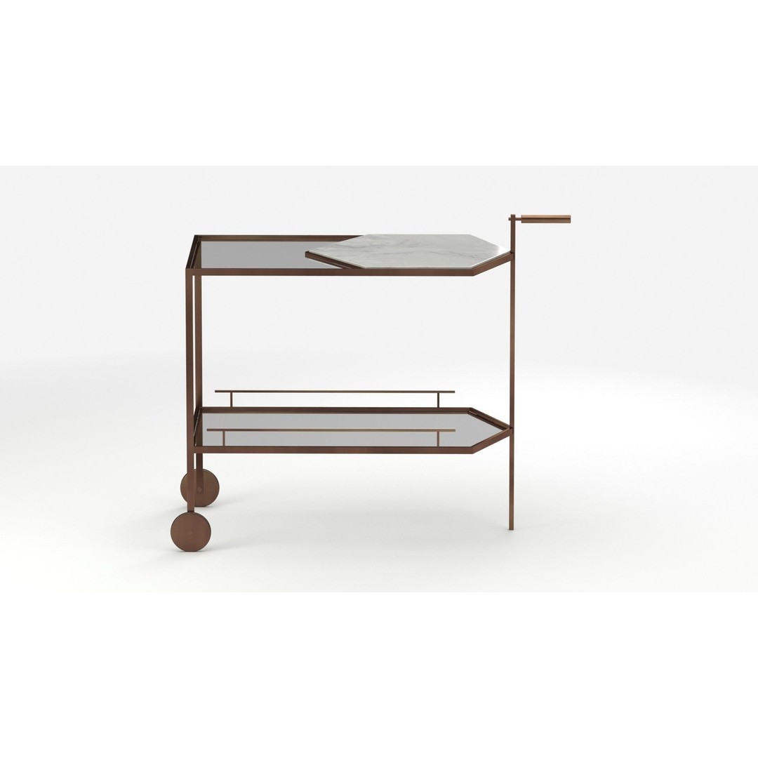 Man of Parts Gin Lane Bar Cart 3D Model – Elegant Mobile Storage, FBX - View 13