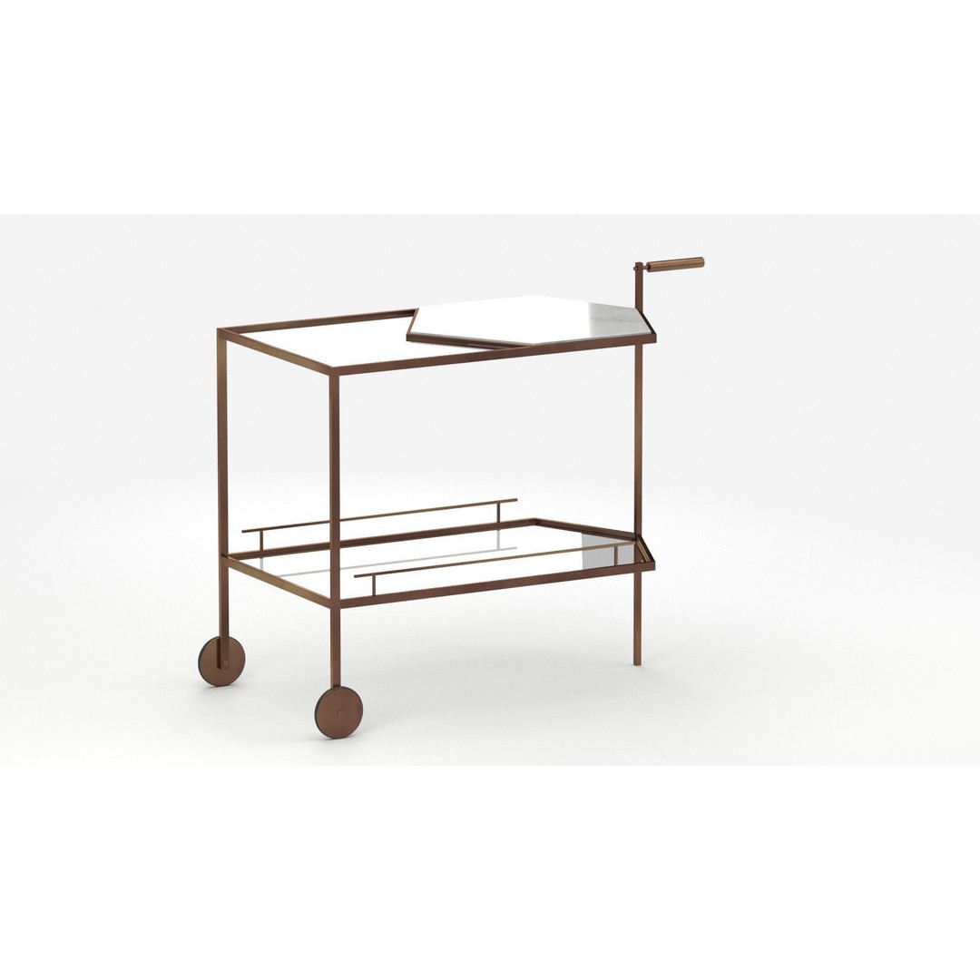Man of Parts Gin Lane Bar Cart 3D Model – Elegant Mobile Storage, FBX - View 14