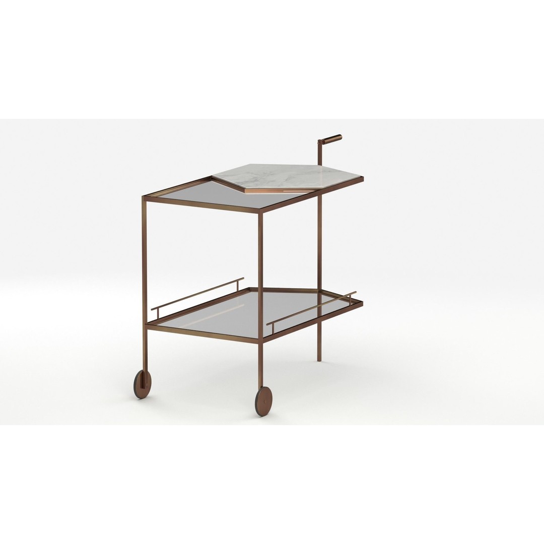 Man of Parts Gin Lane Bar Cart 3D Model – Elegant Mobile Storage, FBX - View 15